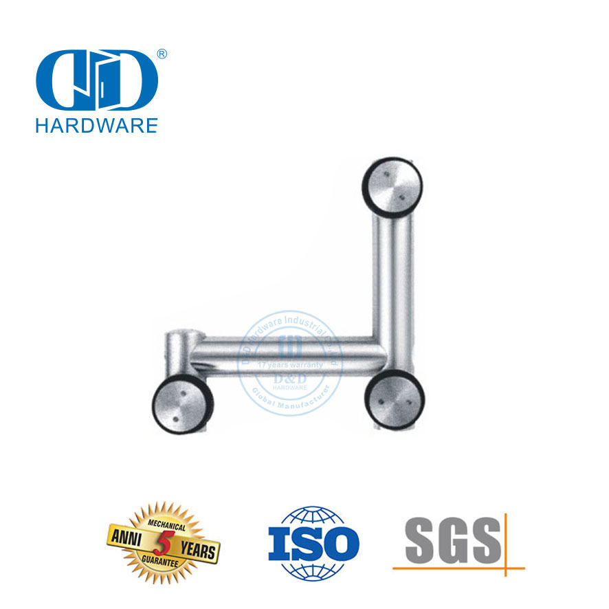 Edelstahl-Glaswand-Eckschwingtürbeschlag über Paneel-Drehglas-Hardware-DDGP009
