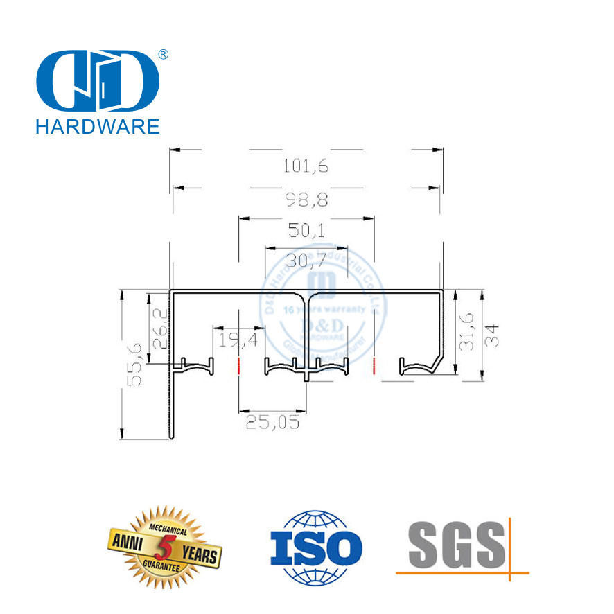 Moderne, leise Bypass-Schiebetürbeschläge aus Edelstahl, verdeckte Schiebetürbeschläge aus Stahl, Garagenbeschläge aus Stahl-DDBD070