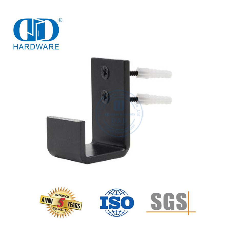 Edelstahl-schwarze Wandhalterung, verstellbare Schiebe-Scheunentor-Hardware, Bodenführung, Tür-Unterbodenführung-DDBD087