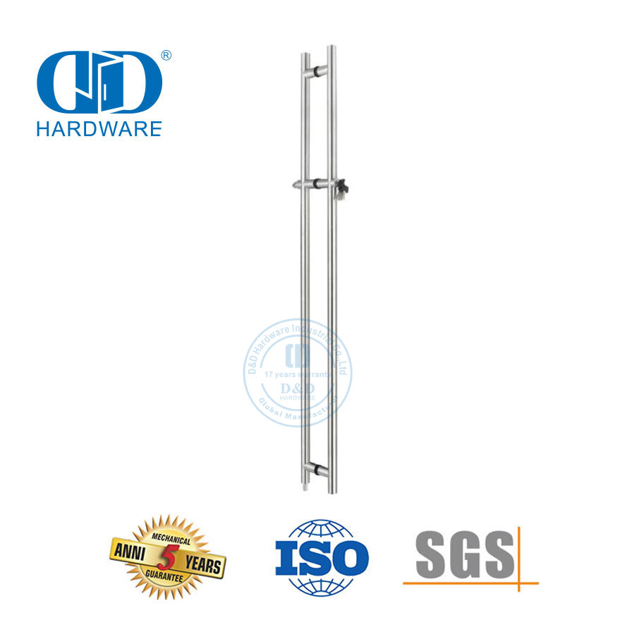 Zubehör für Bürofront-Glastüren aus Edelstahl, Rundrohr-Glastür-Zuggriff mit Schloss-DDPH040