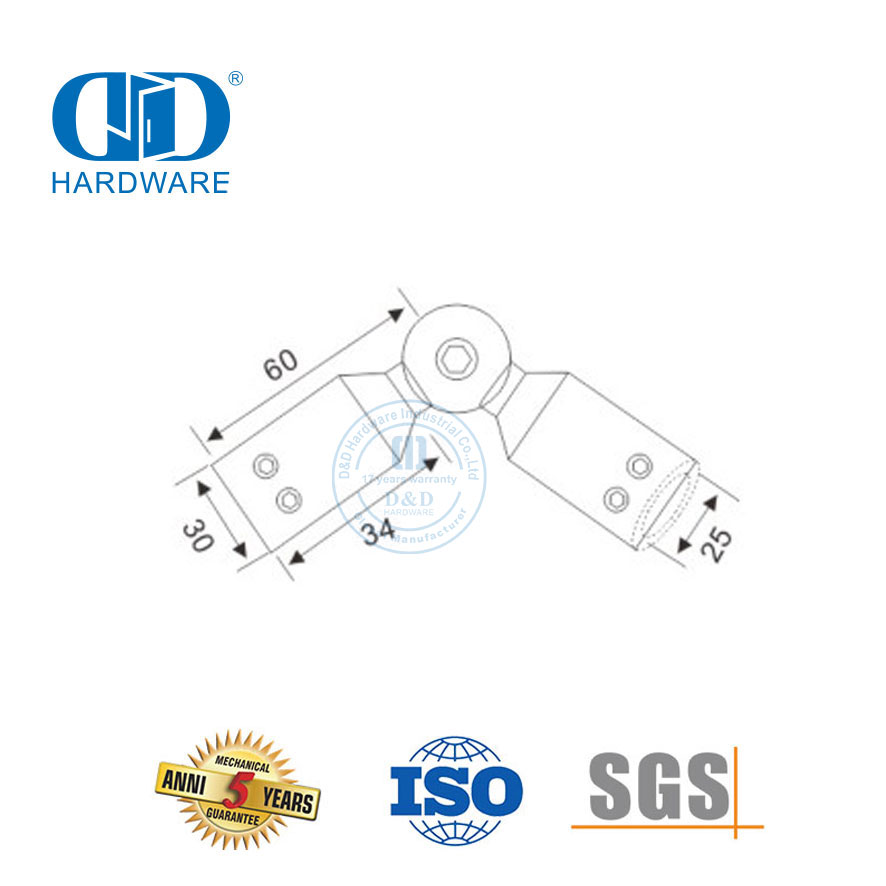 Edelstahl-Rundrohrverbinder Badezimmerhalter Duschrohrverbinder Plattenverbinder Glasbeschläge-DDSC026