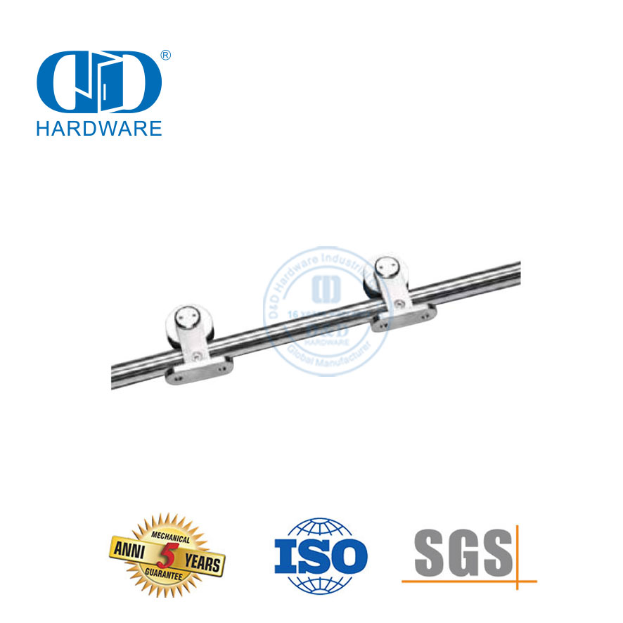 Industrielle Edelstahl-Hochleistungs-Glastür-Kits, Schiebe-Scheunentor-Hardware-Set-DDBD046