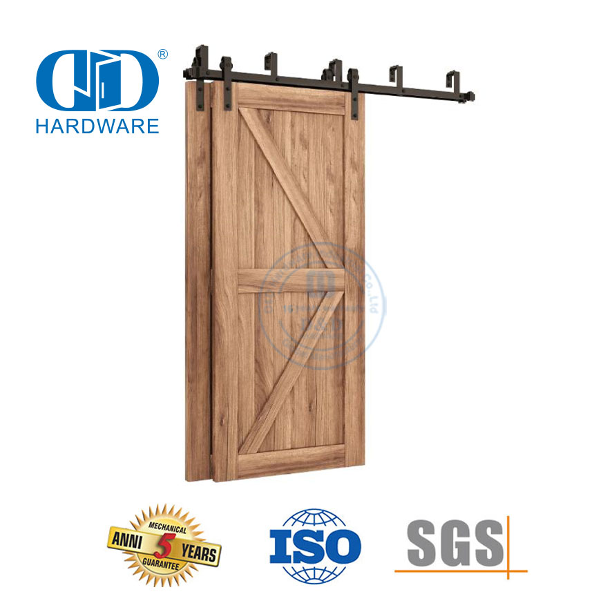Edelstahl-versteckte Schiene, verdeckte, mattschwarze Holz-Schiebetür-Rollenset, Hardware-DDBD022