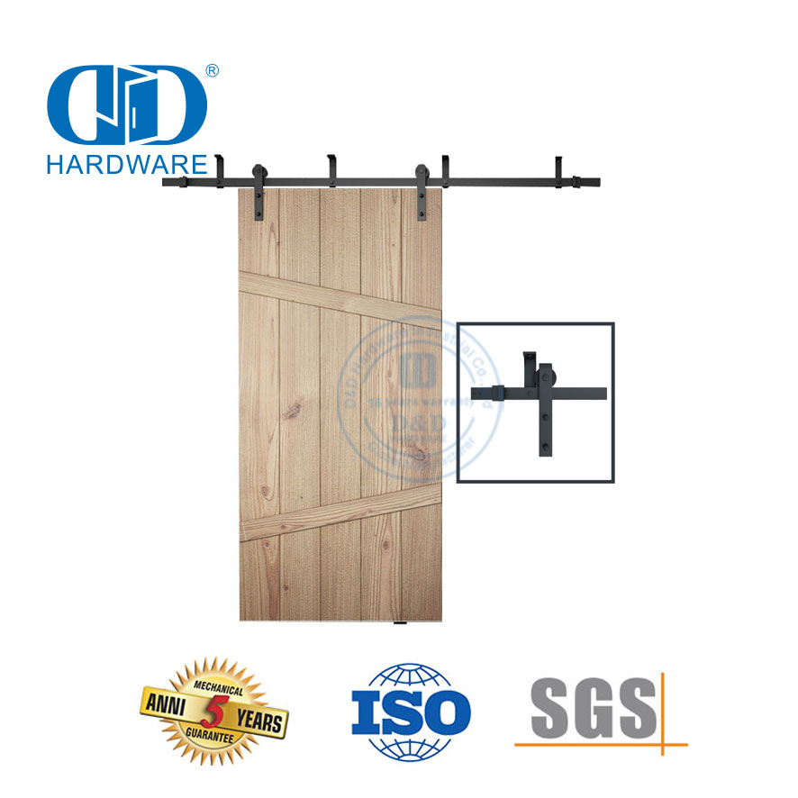 Edelstahl-Türbeschläge Schienenset Scheunenholztürbeschläge Doppelfaltbare Scheunentorbeschläge-DDBD007