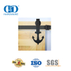 Modernes Design aus Edelstahl, schwarzes Türschloss-Set, Schiebe-Scheunentor-Hardware, Tür-Hardware-Schienen-Set-DDBD011