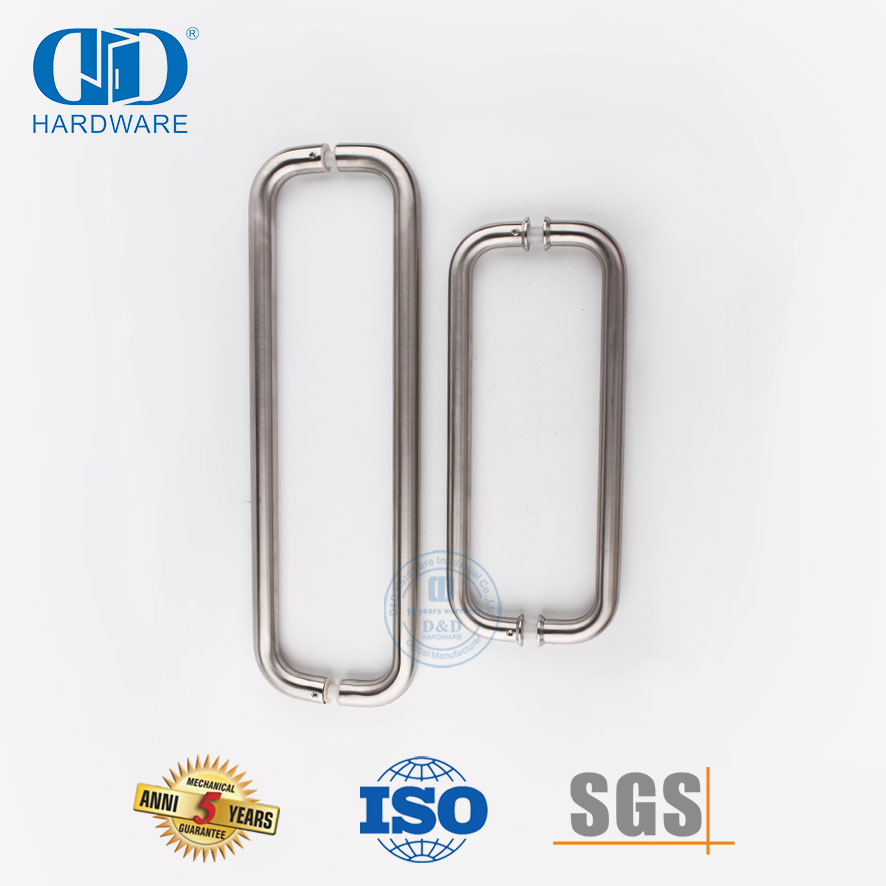 Hochwertige Rundrohr-H-Typ-Edelstahl-Glas-Duschtürgriffe, Glastürgriff-DDPH007-SSS