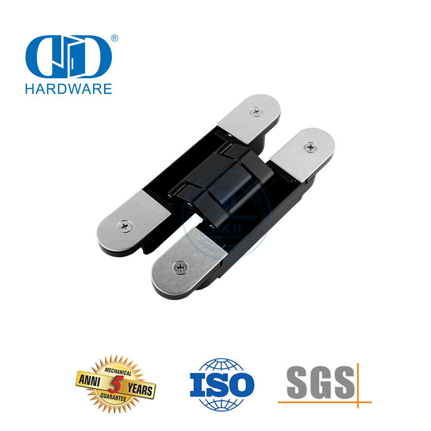 Verschiedene Abmessungen, Zinklegierung, 3D, versteckt, robust, 180-Grad-äußeres Doppeltürscharnier-DDCH008-G40