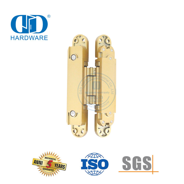 Architektur-Hardware-Beschläge, Zinklegierung, verdeckt, versteckt, robust, stufenlos verstellbar, 180 Grad, Metall-/Holztürscharnier für Wohngebäude, DDCH008-G80
