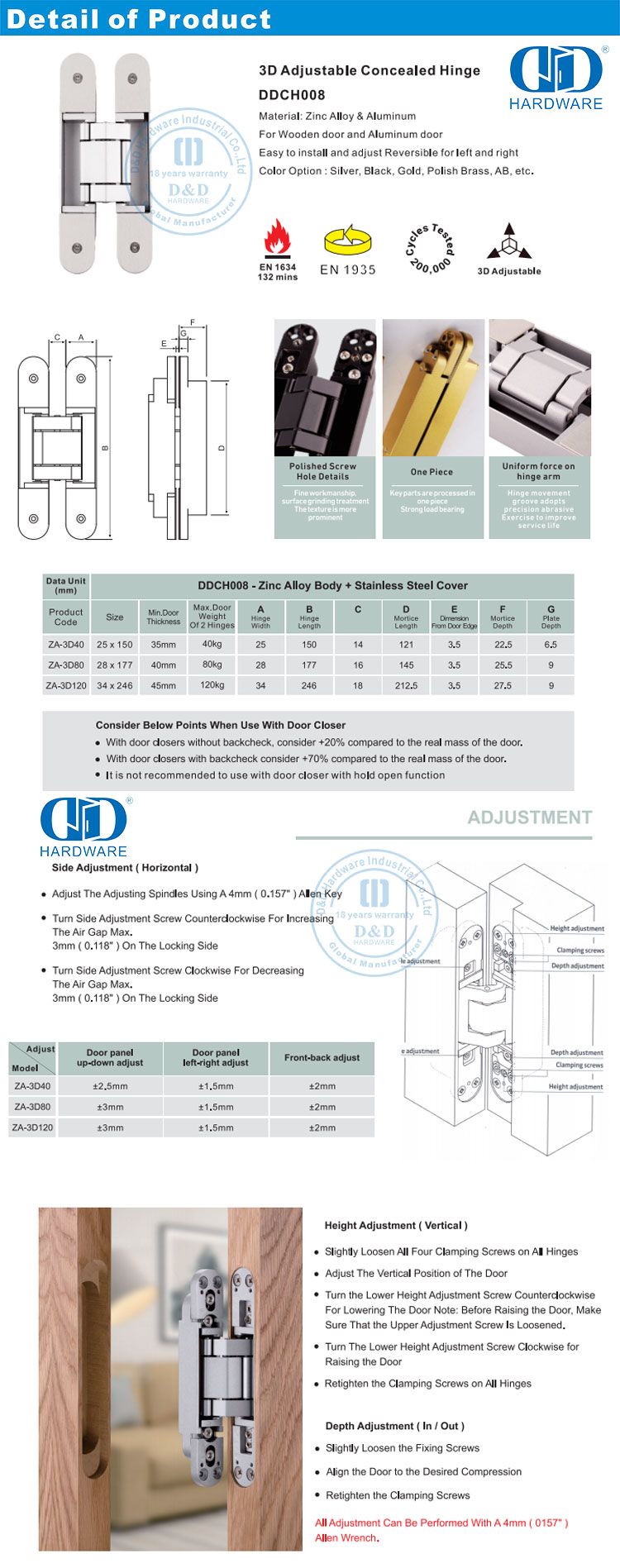 Verdecktes T&uuml;rscharnier f&uuml;r Schlafzimmer