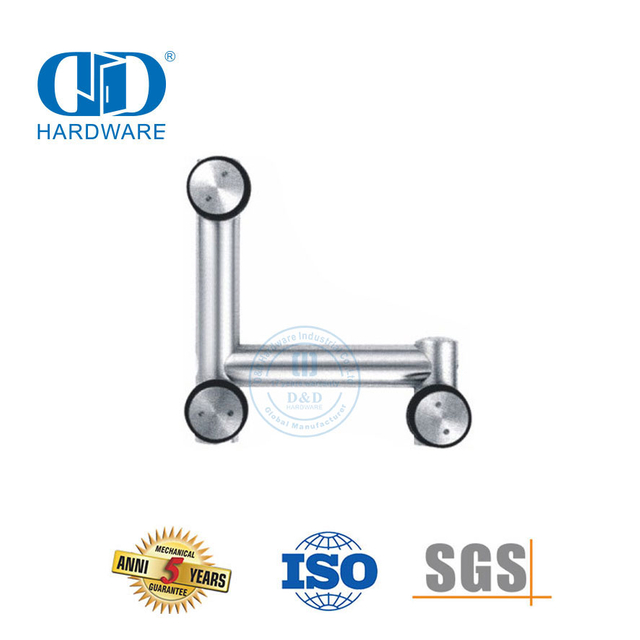 Edelstahl-Glaswand-Eckschwingtürbeschlag über Paneel-Drehglas-Hardware-DDGP009