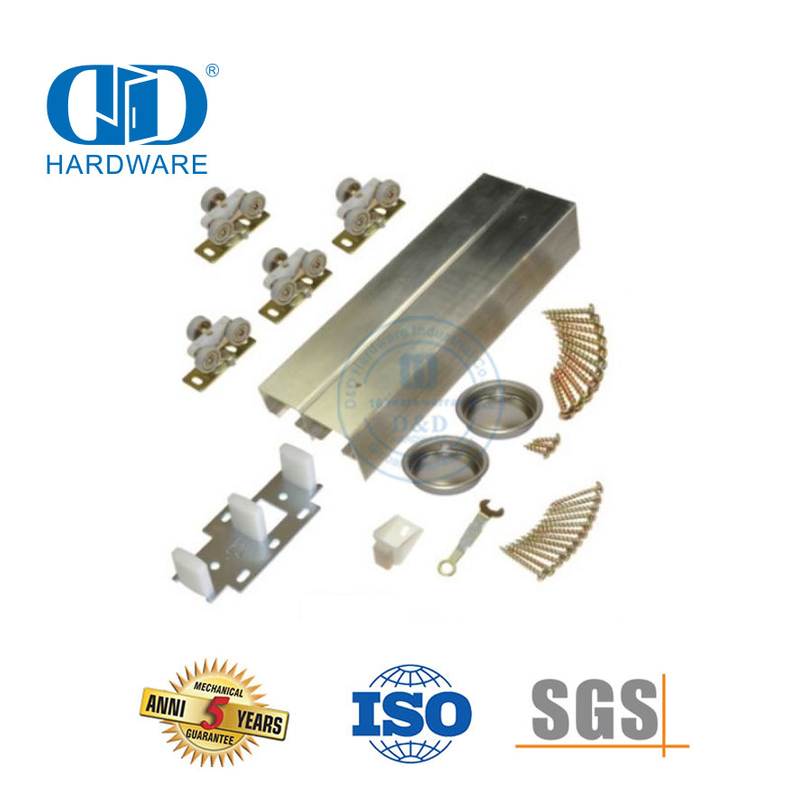 Moderne, leise Bypass-Schiebetürbeschläge aus Edelstahl, verdeckte Schiebetürbeschläge aus Stahl, Garagenbeschläge aus Stahl-DDBD070