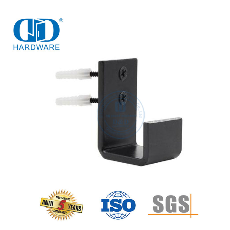Edelstahl-schwarze Wandhalterung, verstellbare Schiebe-Scheunentor-Hardware, Bodenführung, Tür-Unterbodenführung-DDBD087