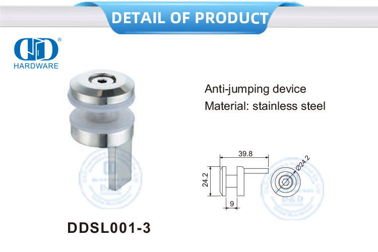Edelstahl-Glasbeschlag, Anti-Sprung-Gerät, Möbelzubehör-DDSL001-3