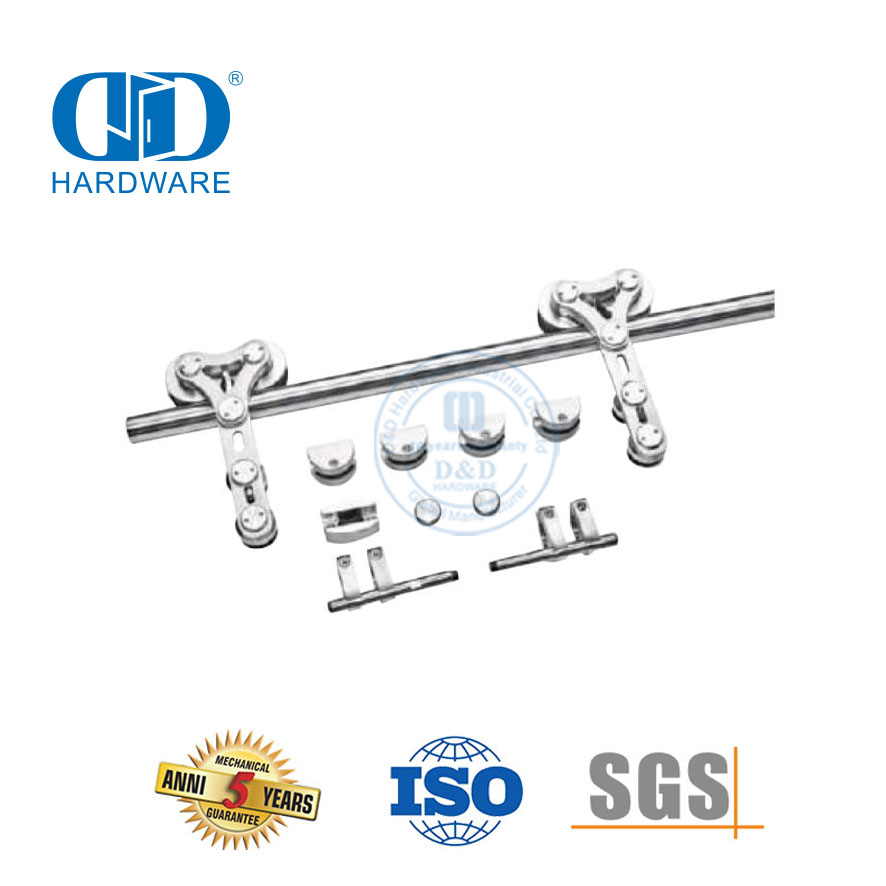 Edelstahl-Hausschrank-Doppeltür-Kits Schiebeglas-Scheunentor-Hardware Türzubehör-DDBD047