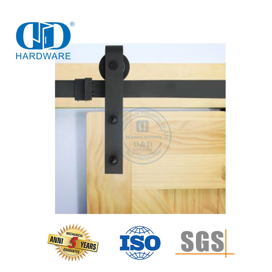 Edelstahl-Schrank-Set, Zubehör, Schienen-Set, Carbon-Schiebescheune, Holz, Einzeltür-Rollen-Hardware für Innentür-DDBD001