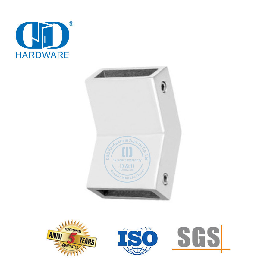 Hochwertiger Vierkantrohr-Glasklemmverbinder aus Edelstahl für Badezimmerarmaturen-DDSC017