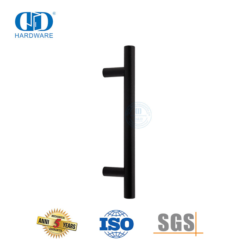 Schwarze Luxus-Möbelbeschläge, Edelstahl-Holztür-T-Bar-Hohlzuggriff-DDPH031-MB