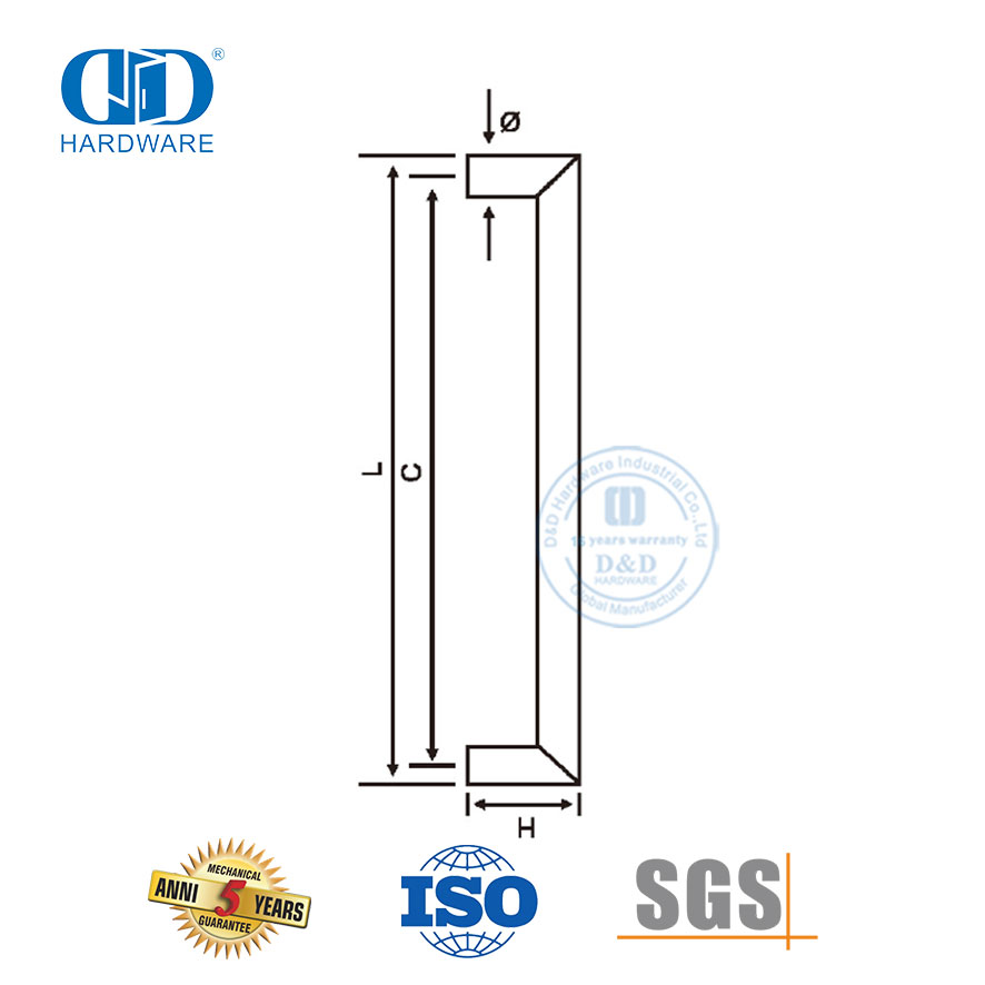 Hochwertige individuelle Möbelbeschläge für einzelne Türen im modernen Stil-DDPH030
