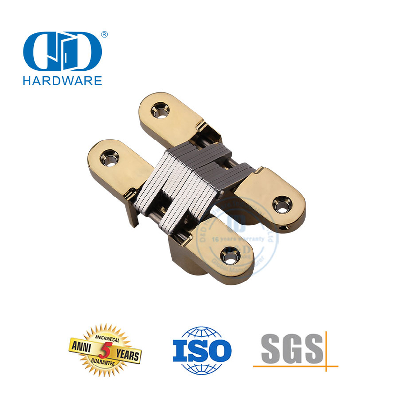 Verdeckte Installation, poliertes Messing, Zinklegierung SUS304, verstecktes, robustes Innentürscharnier-DDCH007