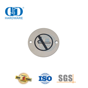 Edelstahl-Rauchverbot, rundes Schild, Warnschild, öffentliches, hohles Metalltür-Signaturschild-DDSP008