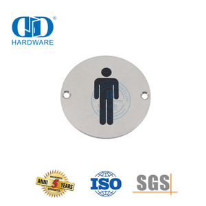 Edelstahl-Feuer-Signatur-Hängetafel-Schild, männliches Badezimmer-WC-Schild-DDSP001