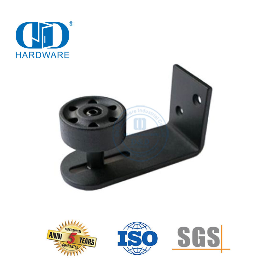 Edelstahl schwarz verstellbare Bodenführung für Schiebetür-Wandmontage unten-DDBD080