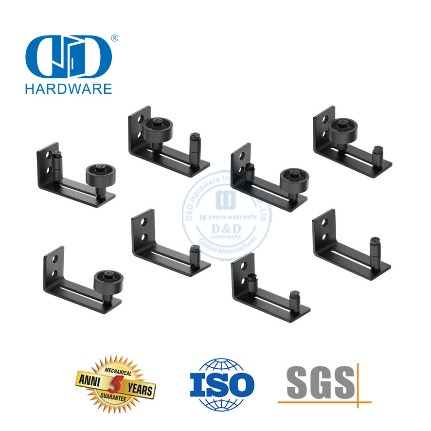 China Factory Edelstahl schwarz Farbe Scheunentor-Hardware-Zubehör Türschutzführung Hardware Baubeschläge-DDBD075