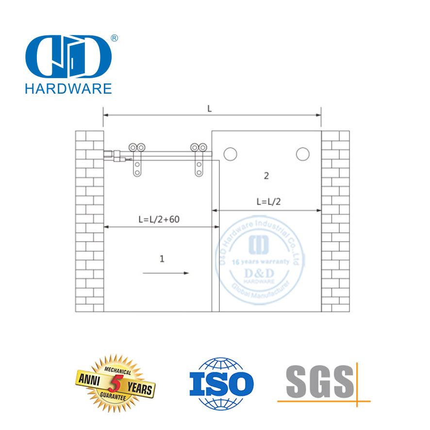 Edelstahl-Glaszubehör, Glasschiebetür, Glastüranschlüsse, integriert für Badezimmer-DDGS001