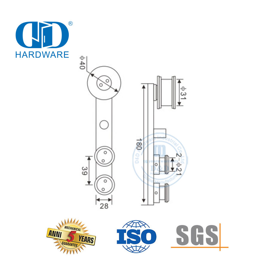 Hardware-Lieferant Edelstahl-Glas-Hardware Badezimmerzubehör Schiebetür-Hängerolle für Badezimmer-DDGS103