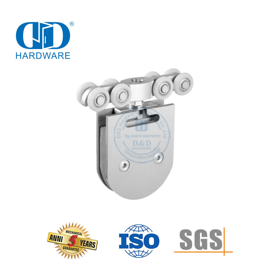 Aluminium-Edelstahl-Türklemme, Schiebetüraufhänger, Glastür-Rolltürbeschlag für einzelne Schiebetüren, DDGS133