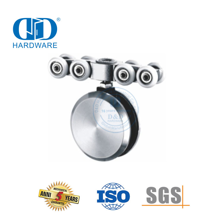 Edelstahl-Türklemme mit Absenkautomatik, Wandmontage, Radaufhängung, Glasbeschlag für einzelne Schiebetüren, DDGS134