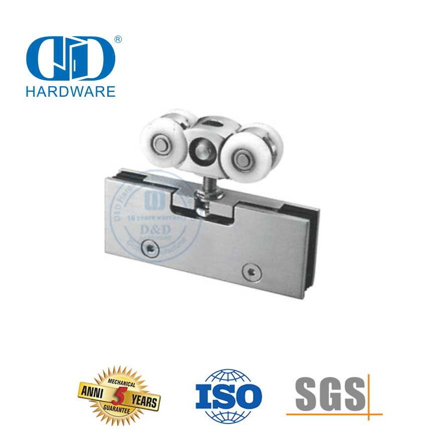 China Hersteller Türklemme Edelstahl Eisen Duschtürrolle Schiebetürrohr Glasbeschläge für Badezimmer-DDGS137