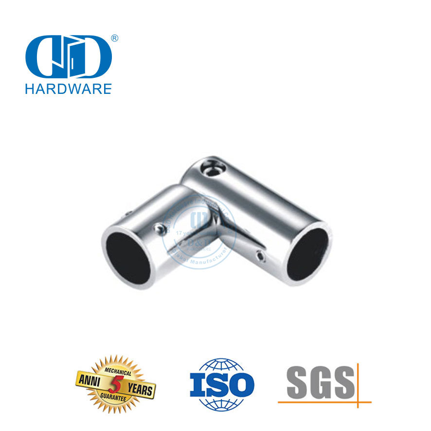 Edelstahl-Glastür-Zubehör, Plattenhalterung, Verbindungsstück, Rohrstangen-Halterung, Verbindungsstück für Leitplanken-Treppenhaus-DDSC028