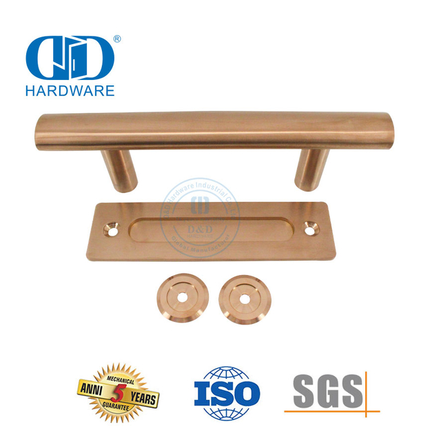 Edelstahl Rose Golden Barn Door Handle Schiebetürbeschläge Rohrzuggriff-DDBD101 SRG