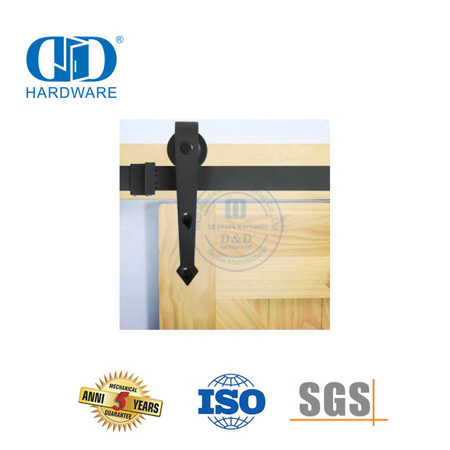 Maßgeschneidertes Edelstahl-Scheunentor-Hardware-Kit für den Innenbereich in Schwarz, Schienen-Garagentor-Hardware-Zubehör-DDBD017