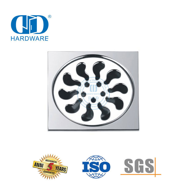 Hochwertiger Sanitär-Bodenablauf aus Edelstahl, quadratischer Bodenablauf, Badezimmer-Hardware-DDFD006