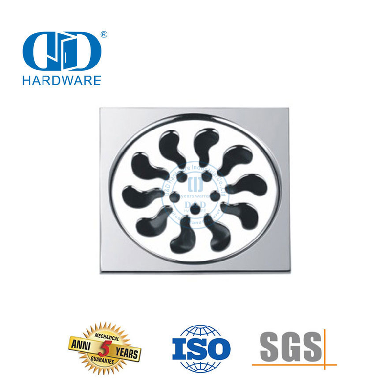 Hochwertiger Sanitär-Bodenablauf aus Edelstahl, quadratischer Bodenablauf, Badezimmer-Hardware-DDFD006
