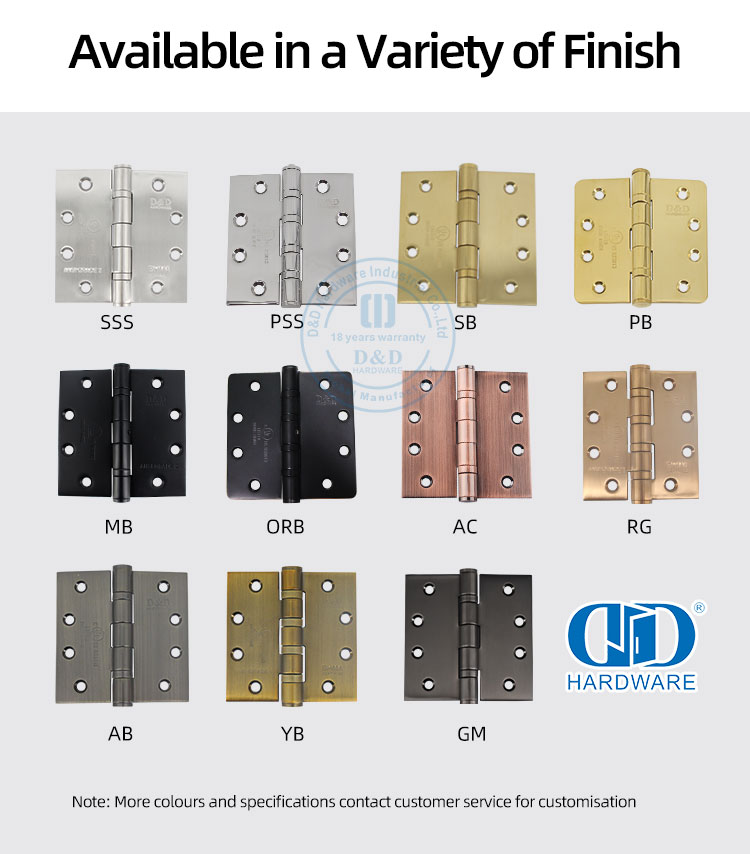 Türscharnier aus Edelstahl, eine runde Ecke, eine quadratische Ecke, DDSS010
