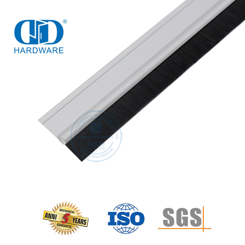 Anylon-Bürstendichtung, Aluminium-Träger, selbstklebend, automatisch, kaltluftsicher, Schiebetür-Sweep-Dichtung-DDBS004