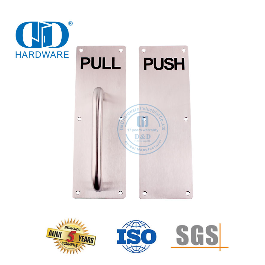 Edelstahl-Schild-Zuggriff auf Platte, Tür-Hardware-Schild, kommerzielles Innentür-Zuggriff-DDPH023