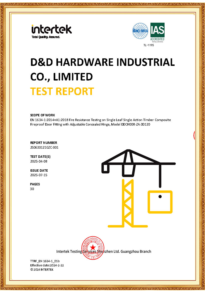 120 kg verstellbares verdecktes Türscharnier EN1935 für feuerbeständige Metalltüren-DDCH008-G120