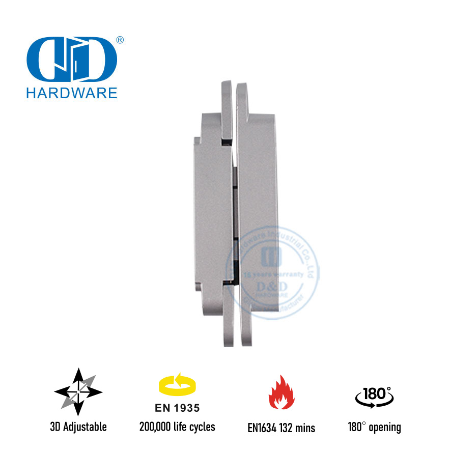 Unsichtbares 3D-Türscharnier mit EN1935-Brandschutz für Bürogebäude-DDCH008-G40