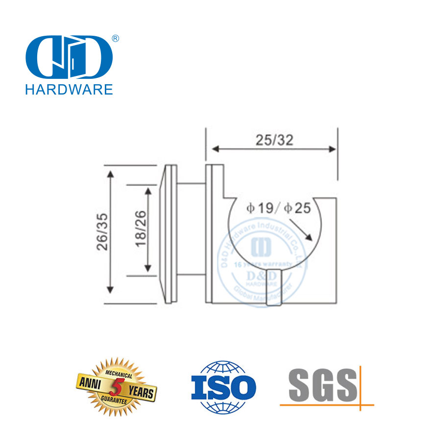 Edelstahl-Glas-Hardware, Badezimmer-Zubehör, Bau-Hardware, Hängerolle für Schiebetür-DDGS111