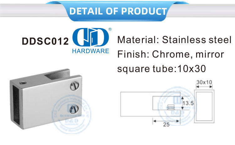 Edelstahl-Duschkabinen-Trennwände, rahmenlose Glas-Duschpaneel-Stützstangen-Verbindungsstück-DDSC012
