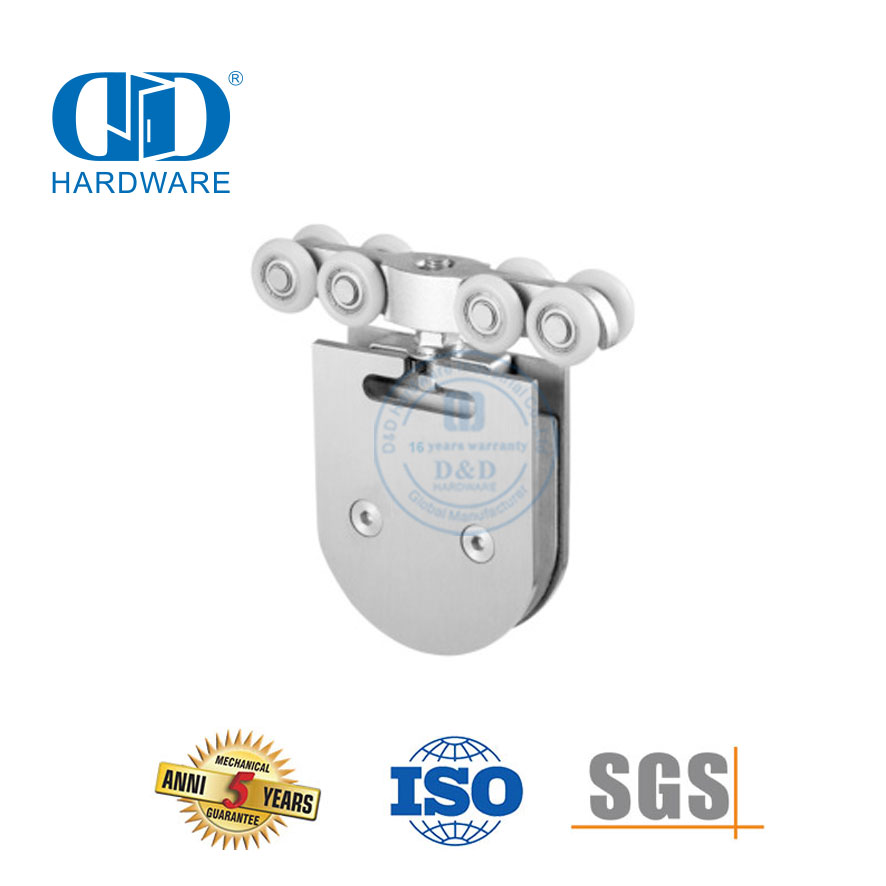 Aluminium-Edelstahl-Türklemme, Schiebetüraufhänger, Glastür-Rolltürbeschlag für einzelne Schiebetüren, DDGS133