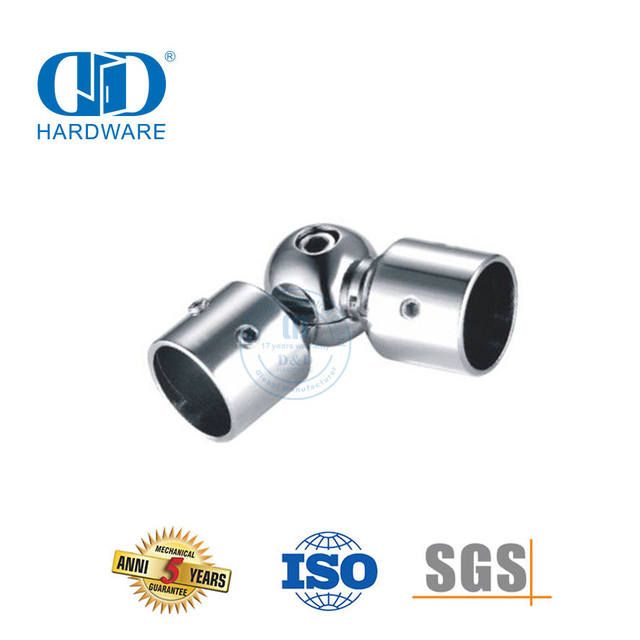 Edelstahl-Rundrohrverbinder Badezimmerhalter Duschrohrverbinder Plattenverbinder Glasbeschläge-DDSC026