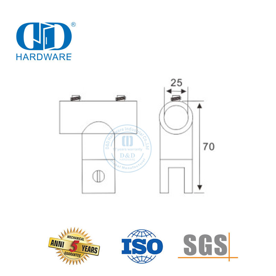 Edelstahl-Glasplattenverbinder, Badezimmer-Glasverbinder, passend für gewerbliches Duschkabinensystem-DDSC027
