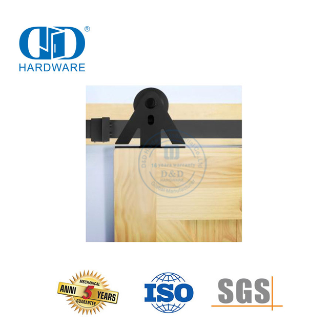 Scheunentorbeschläge aus Edelstahl für den Außenbereich, schwarze Holzschiebetürbeschläge, Garagenbeschläge aus Stahl-DDBD019