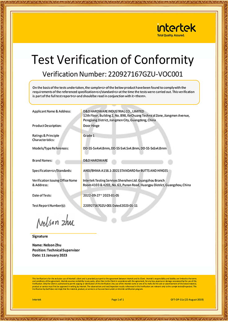 BHMA ANSI Grade 1 Heavy Duty Commercial Innentürscharnier für Saudi-Arabien-DDSS001-ANSI-1-5x4,5x4,8mm