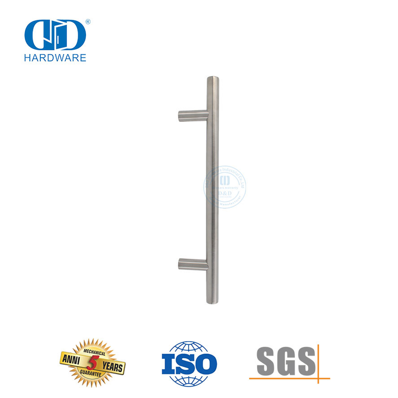 Moderner T-Bar-Badezimmertürgriff aus Edelstahl in Silber für Glastüren-DDPH031-SSS